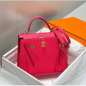 Hermes Kelly 25cm Sellier Bag In Rose Extreme Epsom Leather