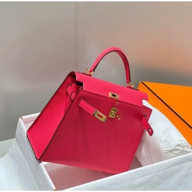 Hermes Kelly 25cm Sellier Bag In Rose Extreme Epsom Leather