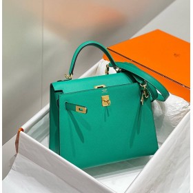 Hermes Kelly 25cm Sellier Bag In Vert Jade Epsom Leather