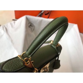 Hermes Kelly 28cm Bag In Canopee Clemence Leather GHW