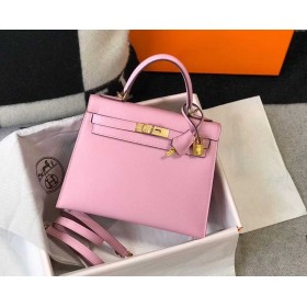 Hermes Kelly 28cm Bag In Mauve Sylvestre Epsom Leather GHW