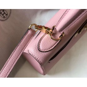 Hermes Kelly 28cm Bag In Pink Clemence Leather GHW