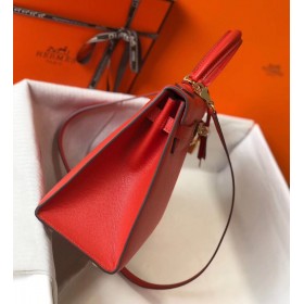 Hermes Kelly 28cm Bag In Red Epsom Leather GHW