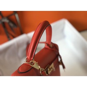 Hermes Kelly 28cm Bag In Red Epsom Leather GHW