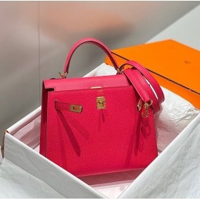 Hermes Kelly 28cm Bag In Rose Extreme Epsom Leather GHW