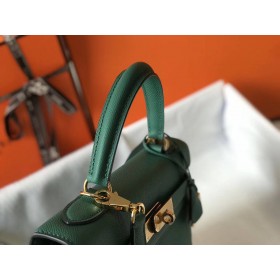 Hermes Kelly 28cm Bag In Vert Vertigo Epsom Leather GHW