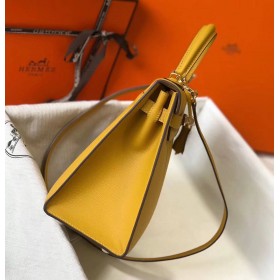 Hermes Kelly 28cm Bag In Yellow Epsom Leather GHW