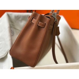 Hermes Kelly 32cm Bag In Gold Clemence Leather PHW