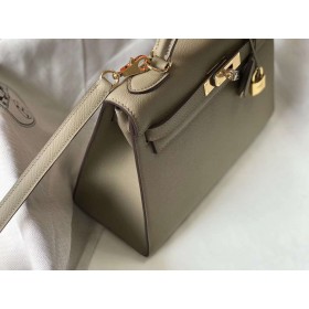Hermes Kelly 32cm Bag In Gris Tourterelle Epsom Leather GHW