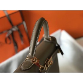 Hermes Kelly 32cm Bag In Tuape Grey Epsom Leather GHW