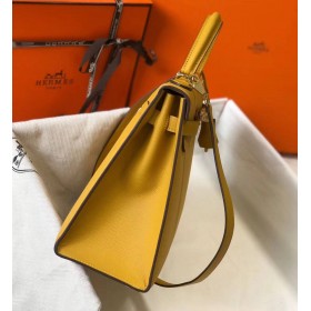 Hermes Kelly 32cm Bag In Yellow Epsom Leather GHW
