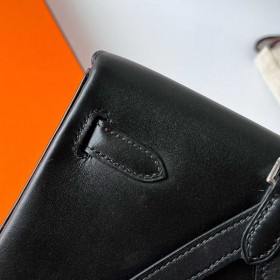 Hermes Kelly Ado Backpack in Black Box Calf Leather