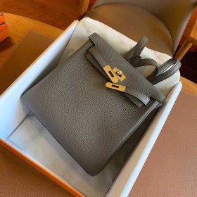 Hermes Kelly Ado Backpack in Etain Clemence Leather