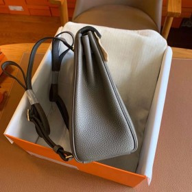 Hermes Kelly Ado Backpack in Etain Clemence Leather