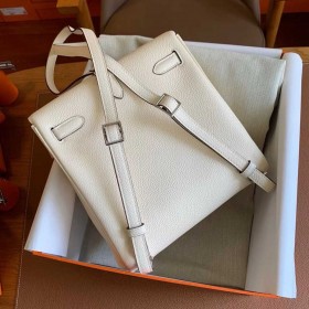 Hermes Kelly Ado Backpack in Nata Clemence Leather