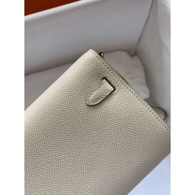 Hermes Kelly Classique To Go Wallet in Craie Epsom Calfskin
