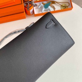 Hermes Kelly Cut Handmade Bag in Black Epsom Calfskin