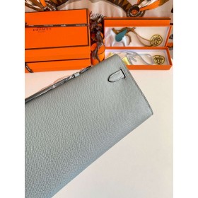 Hermes Kelly Cut Handmade Bag in Blue Lin Epsom Calfskin