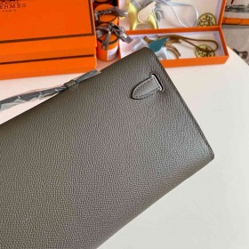 Hermes Kelly Cut Handmade Bag in Etain Epsom Calfskin
