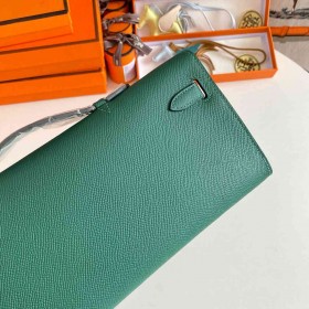 Hermes Kelly Cut Handmade Bag in Malachite Epsom Calfskin