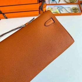 Hermes Kelly Cut Handmade Bag in Orange Epsom Calfskin