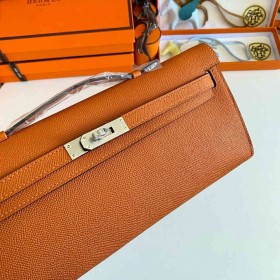 Hermes Kelly Cut Handmade Bag in Orange Epsom Calfskin