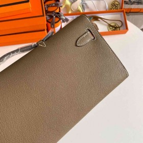 Hermes Kelly Cut Handmade Bag in Taupe Epsom Calfskin