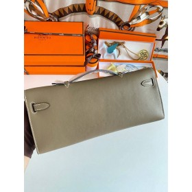 Hermes Kelly Cut Handmade Bag in Taupe Swift Leather
