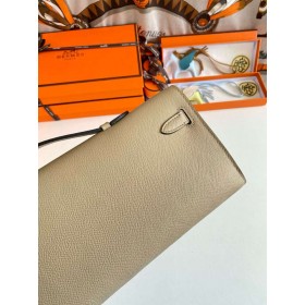 Hermes Kelly Cut Handmade Bag in Tourterelle Epsom Calfskin