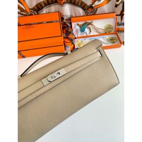 Hermes Kelly Cut Handmade Bag in Tourterelle Epsom Calfskin