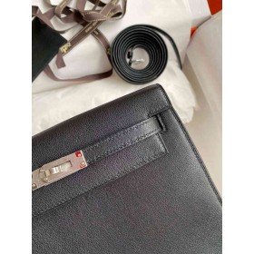 Hermes Kelly Danse II Bag In Black Evercolor Calfskin