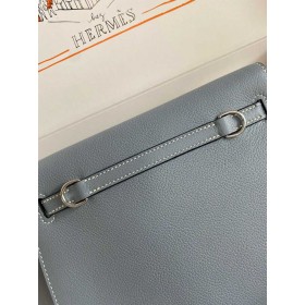 Hermes Kelly Danse II Bag In Blue Lin Evercolor Calfskin