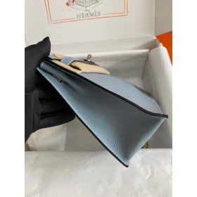 Hermes Kelly Danse II Bag In Blue Lin Evercolor Calfskin