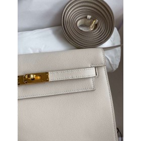 Hermes Kelly Danse II Bag In Craie Evercolor Calfskin