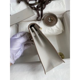 Hermes Kelly Danse II Bag In Pearl Grey Evercolor Calfskin