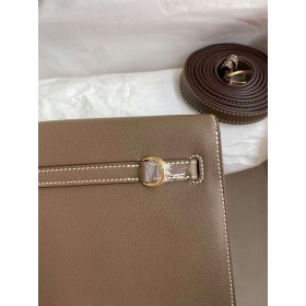 Hermes Kelly Danse II Bag In Taupe Evercolor Calfskin