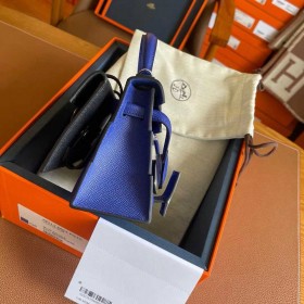 Hermes Kelly Doll Picto Bag in Blue Royal Epsom Calfskin
