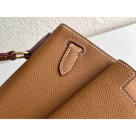 Hermes Kelly En Desordre 20 Handmade Bag In Gold Epsom Calfskin