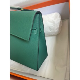Hermes Kelly En Desordre 20 Handmade Bag in Malachite Epsom Calfskin
