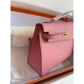 Hermes Kelly En Desordre 20 Handmade Bag in Rose Confetti Epsom Calfskin
