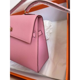 Hermes Kelly En Desordre 20 Handmade Bag in Rose Confetti Epsom Calfskin