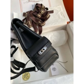 Hermes Kelly Jump Backpack in Black Swift Calfskin