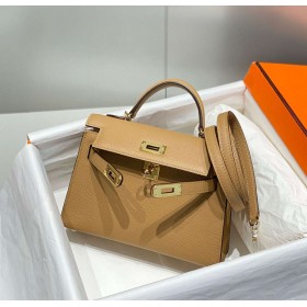 Hermes Kelly Mini II Bag In Chai Epsom Leather GHW