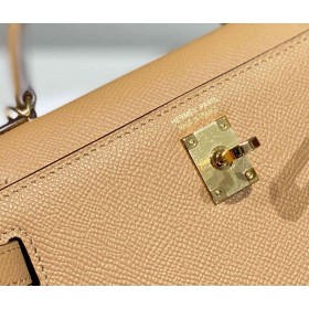Hermes Kelly Mini II Bag In Chai Epsom Leather GHW