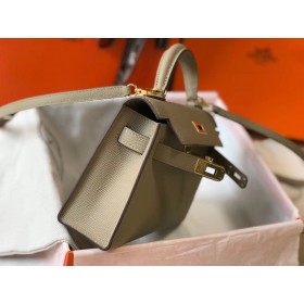 Hermes Kelly Mini II Bag In Gris Tourterelle Epsom Leather GHW