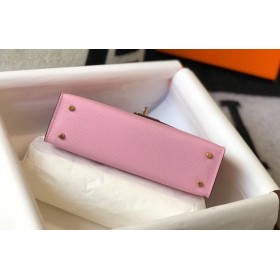Hermes Kelly Mini II Bag In Mauve Sylvestre Epsom Leather GHW