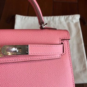 Hermes Kelly Mini II Handmade Bag In Rose Confetti Epsom Leather