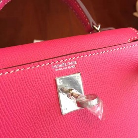Hermes Kelly Mini II Handmade Bag In Rose Tyrien Epsom Leather