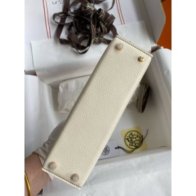 Hermes Kelly Mini II Sellier Bicolor Handmade Bag in Nata and Taupe Epsom Calfskin