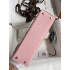 Hermes Kelly Mini II Sellier Bicolor Handmade Bag in Rose Sakura and Blue Brume Epsom Calfskin